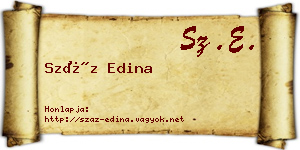 Száz Edina névjegykártya